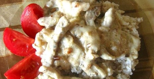 Свинина в сметане на сковороде