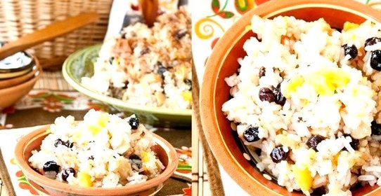 Плов с тыквой и фруктами