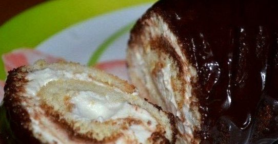 Рулет с творожной начинкой