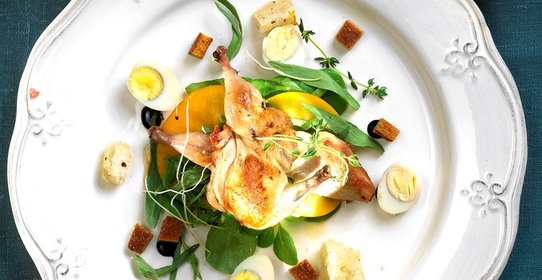 Салат с перепелкой