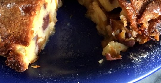 Пирог-перевертыш с персиками