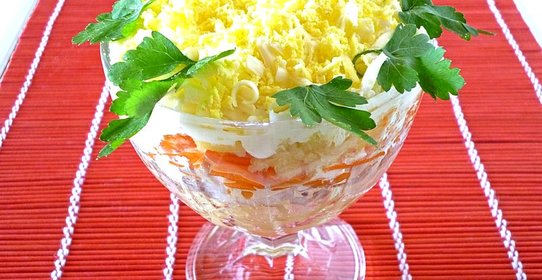 Салат Мимоза со сливочным маслом