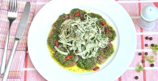 Карпаччо из маринованной телятины