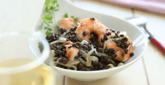 Каталонский салат с черной чечевицей