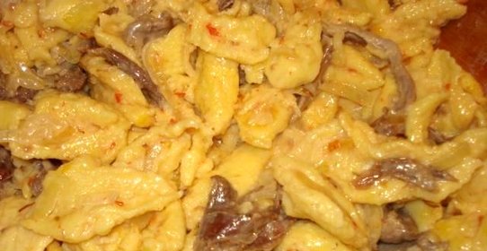 Галушки с мясом