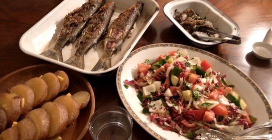 Кефаль на мангале