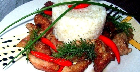 Свинина с перцем чили