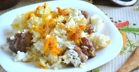 Рис с мясом в духовке