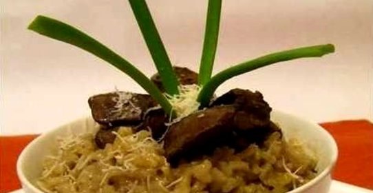 Ризотто с куриной печенью