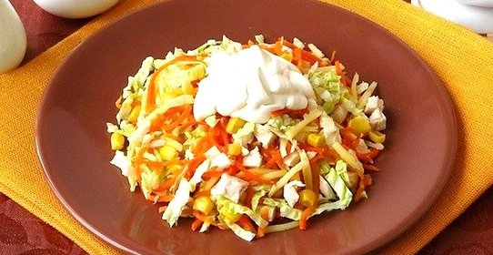 Салат из пекинской капусты с корейской морковью