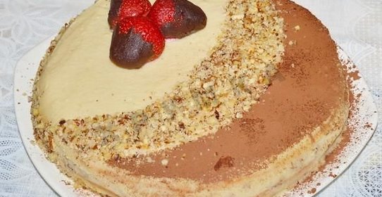 Бисквитный торт с заварным кремом