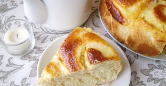 Пирог с творогом и манкой