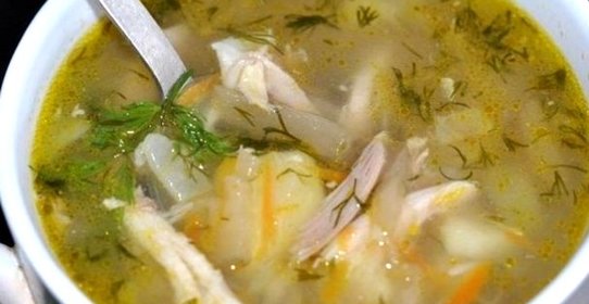 Рассольник с курицей и рисом