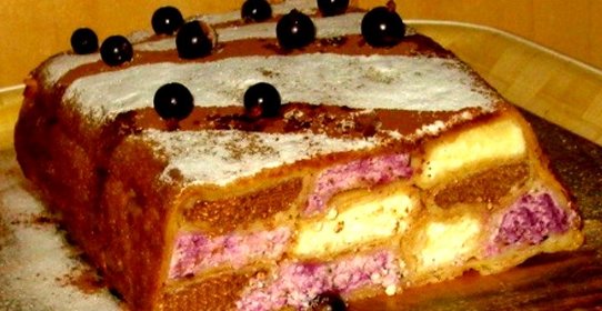 Блинный пирог с творожной начинкой