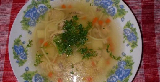 Куриный суп с вермишелью и картошкой