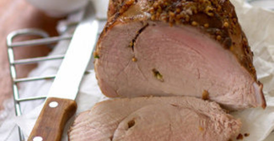 Запеченная свинина с горчичной корочкой