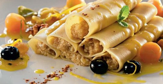 Каннеллони с фруктовым муссом
