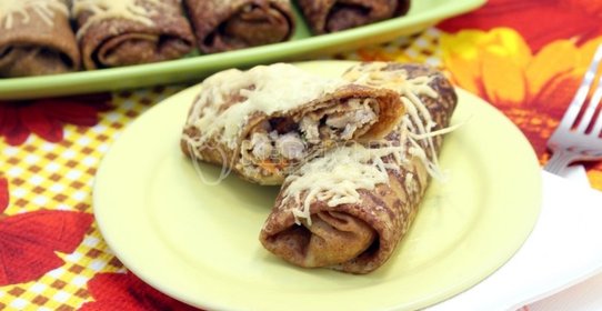 Блины фаршированные мясом и овощами