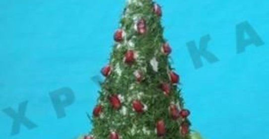 Сырный салат Новогодняя елка