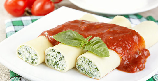 Каннеллони с сырной начинкой
