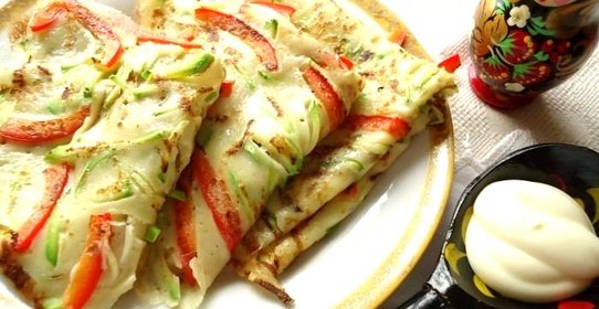 Блины с кабачками и болгарским перцем