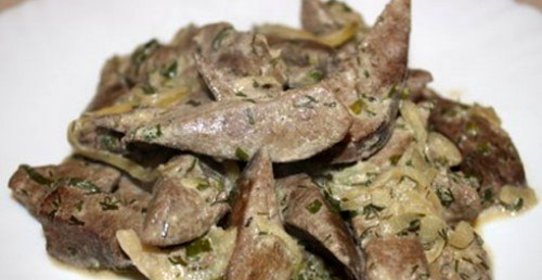 Бефстроганов из печени в мультиварке