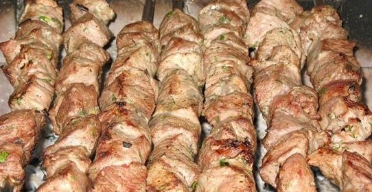 Шашлык из говядины с салом