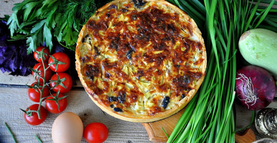 Пирог с творожно-овощной начинкой