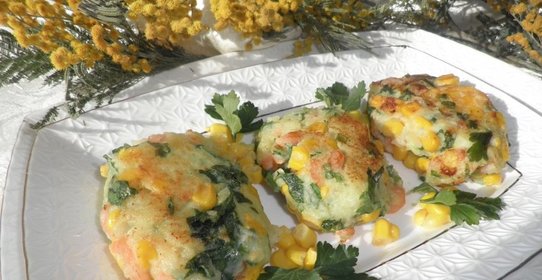 Котлеты из креветок и кукурузы