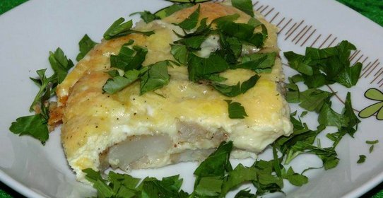 Минтай в сырном суфле