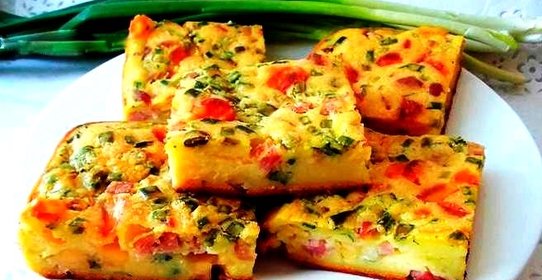 Быстрый пирог с ветчиной и сыром