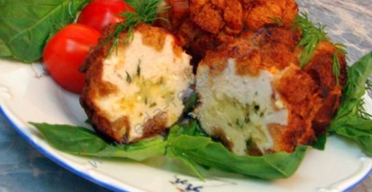 Куриные котлеты с сыром Папараць кветка