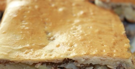 Заливной пирог с сайрой