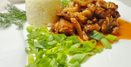 Свинина жаренная с кимчи