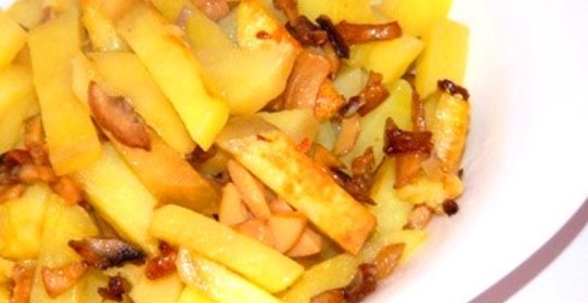 Жареная картошка с шампиньонами