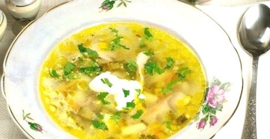 Рассольник с рисом и бараниной