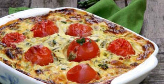 Kolokithopita, греческий пирог с фетой и кабачком на основе из риса