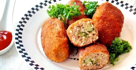 Зразы мясные с грибами и брокколи