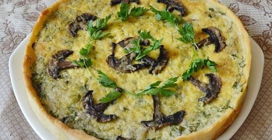 Сырный пирог Киш Лорен с грибами