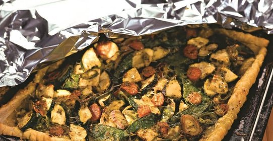 Овощной пирог с песто