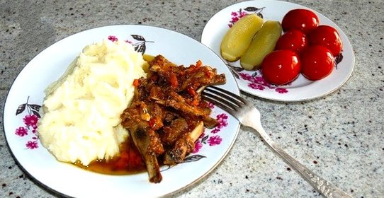 Бараньи ребрышки жареные