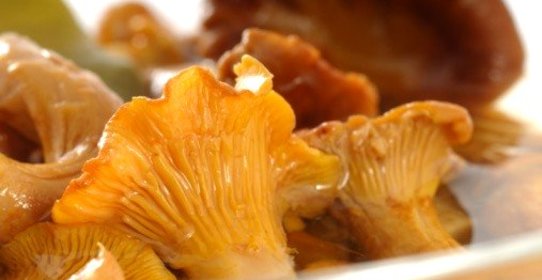 Салат с маринованными лисичками