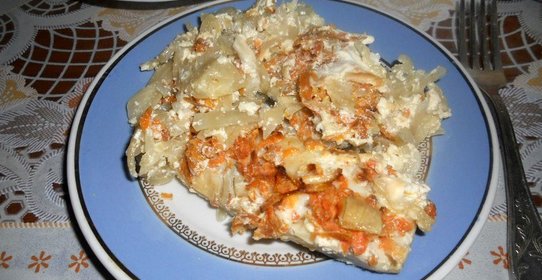 Треска запеченная на капустной подушке