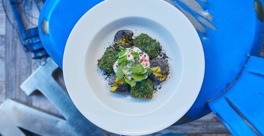 Гравлакс с печеным картофелем