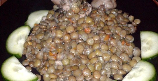 Чечевица с курицей