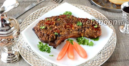 Антрекот в ореховой панировке