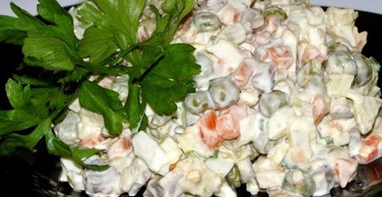 Постный салат Оливье