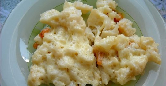 Цветная капуста тушеная в молоке