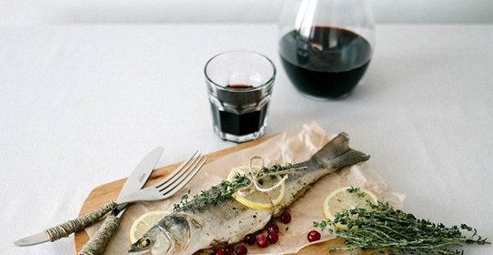 Запеченный в фольге сибас