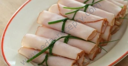 Рулетики из ветчины с сыром